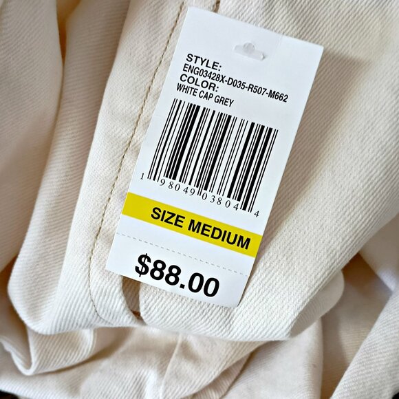 NWT! IVORY Snap UP DENIM Shacket BLOUSE By KENSIE - Picture 2 of 5